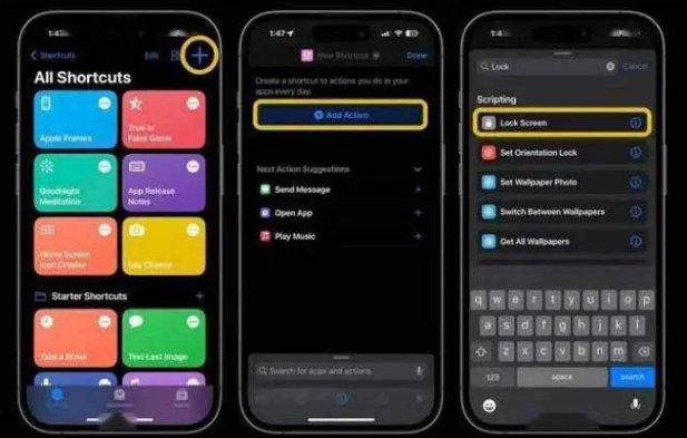 思礼镇苹果14锁屏维修店分享iPhone14升级iOS16.4后如何创建锁屏快捷方式 